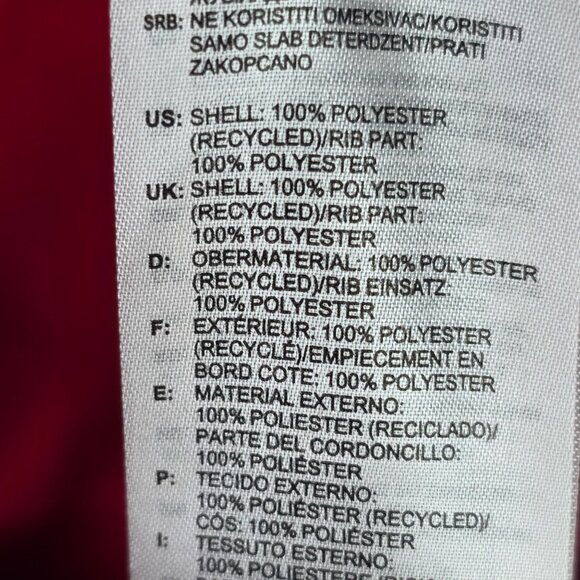 Mens Adidas Red Track Jacket Black Stripes Full Zip 100% Polyester Size L - Picture 3 of 8